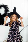 Hocus Pocus 3/4 Sleeve Pocket Twirl Dress