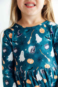 Happy Haunting 3/4 Sleeve Pocket Twirl Dress - Meera's Mini Mavericks