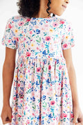 Morning Meadows S/S Pocket Twirl Dress - Meera's Mini Mavericks
