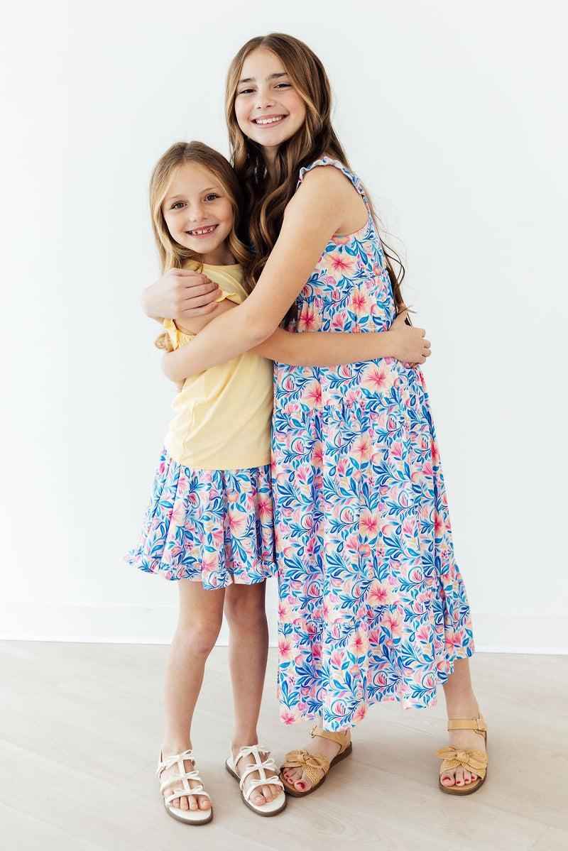 Watercolor Floral Ruffle Maxi Dress - Meera's Mini Mavericks