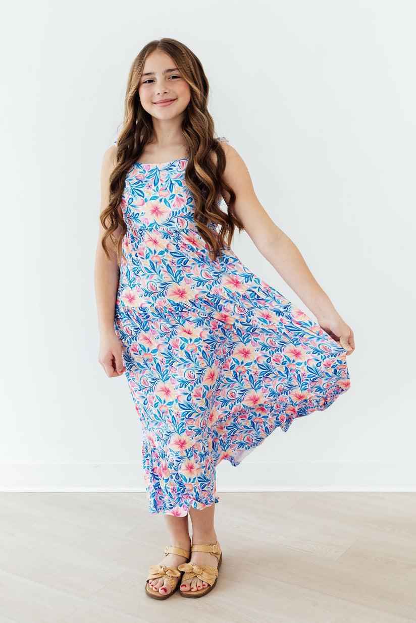 Watercolor Floral Ruffle Maxi Dress - Meera's Mini Mavericks