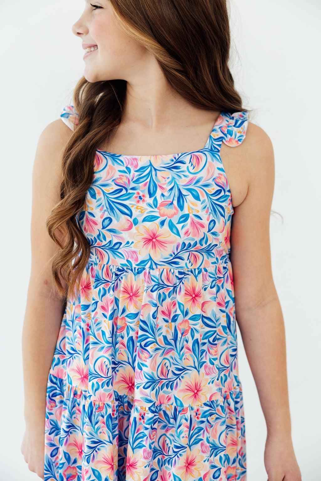 Watercolor Floral Ruffle Maxi Dress - Meera's Mini Mavericks
