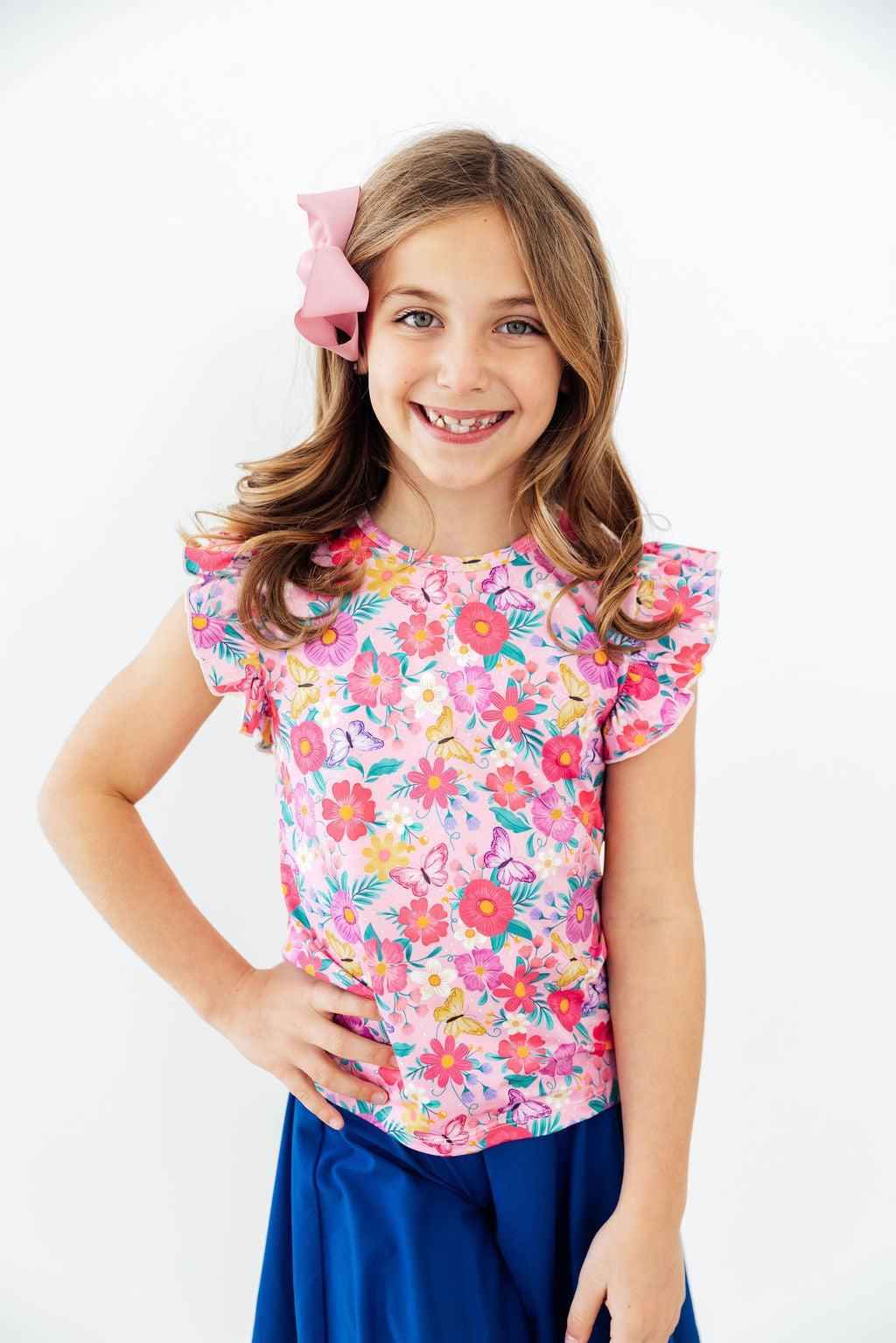 Fluttering Garden S/S Ruffle Tee