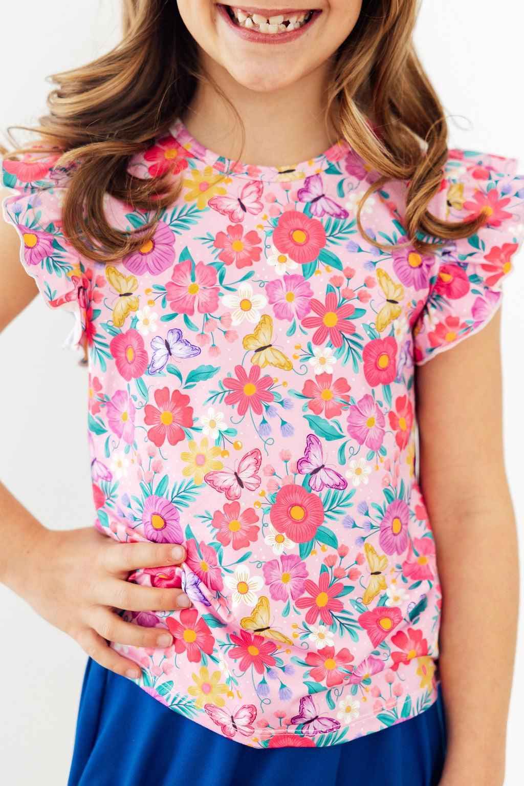 Fluttering Garden S/S Ruffle Tee
