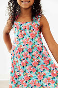 Petals in Paradise Ruffle Cross Back Dress