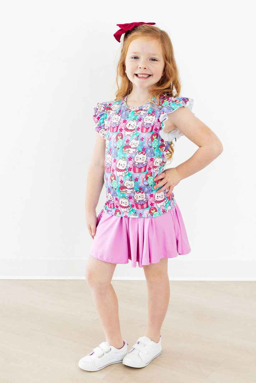Time To Purr-ty S/S Ruffle Tee