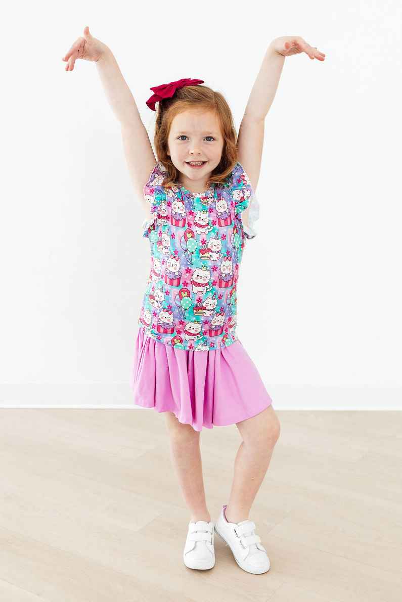 Time To Purr-ty S/S Ruffle Tee