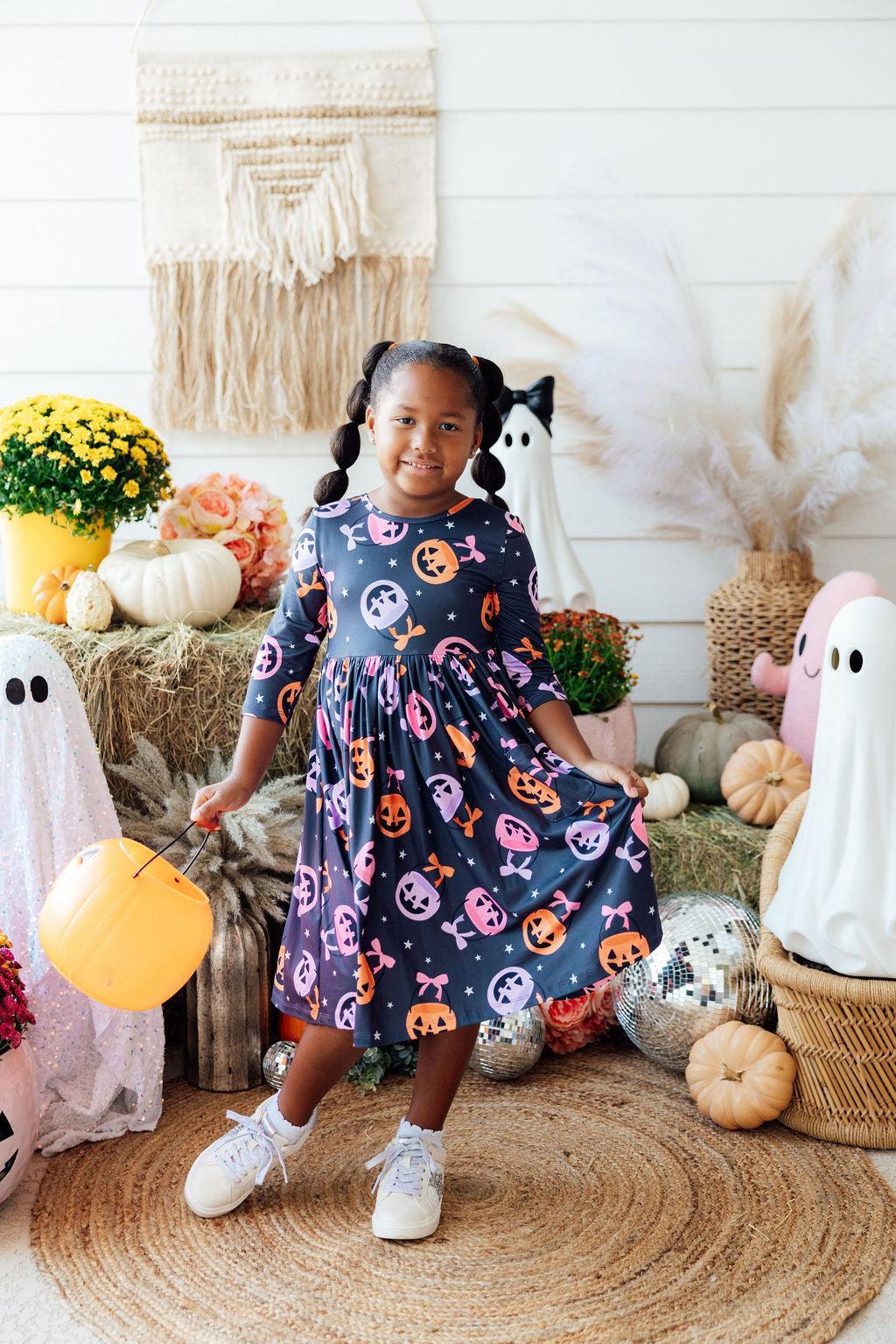 Sweet Tooth 3/4 Sleeve Pocket Twirl Dress