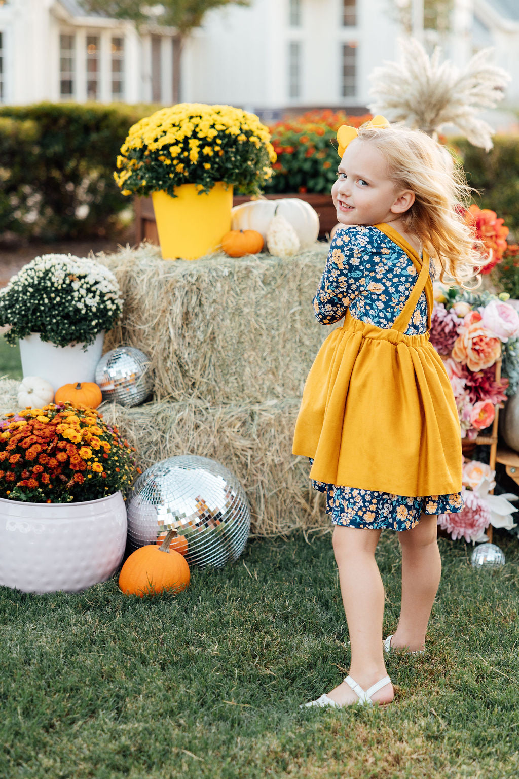 Marigold Moon 3/4 Sleeve Pocket Twirl Dress